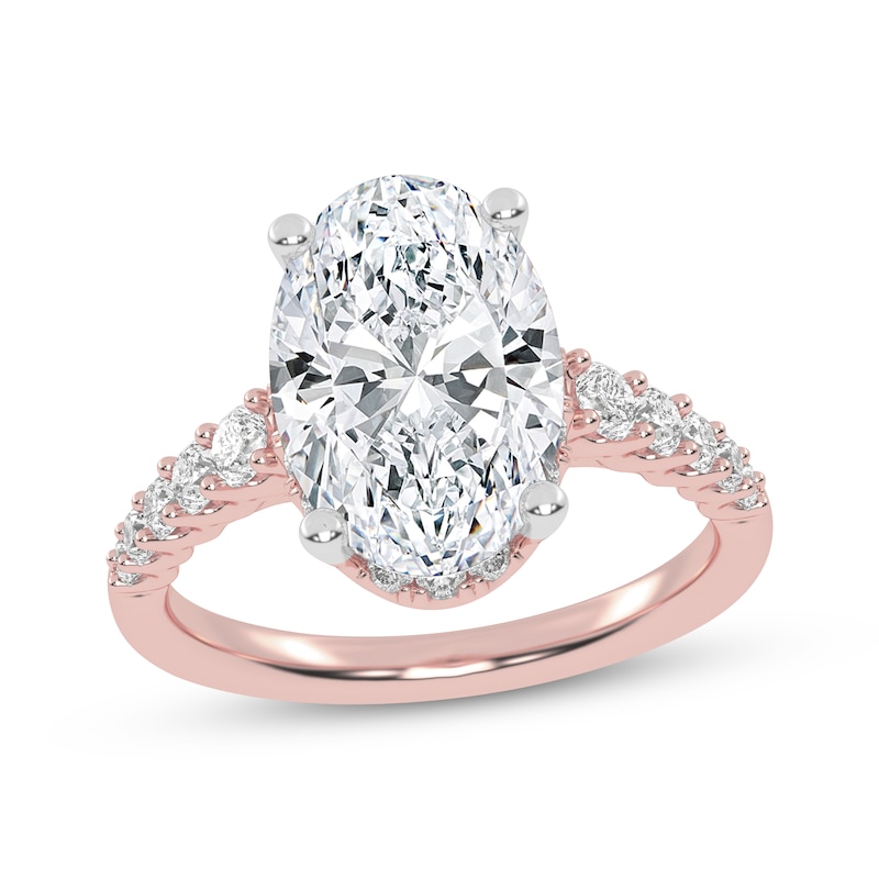 Main Image 1 of Lab-Grown Diamonds by KAY Oval-Cut Engagement Ring 3-1/2 ct tw 14K Rose Gold