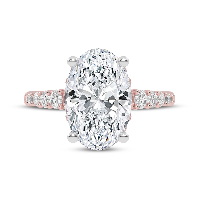 Main Image 3 of Lab-Grown Diamonds by KAY Oval-Cut Engagement Ring 3-1/2 ct tw 14K Rose Gold