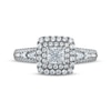 Thumbnail Image 3 of Princess-Cut Diamond Double Halo Engagement Ring 1 ct tw 14K White Gold