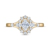 Thumbnail Image 3 of Oval-Cut Diamond Halo Engagement Ring 1 ct tw 14K Yellow Gold