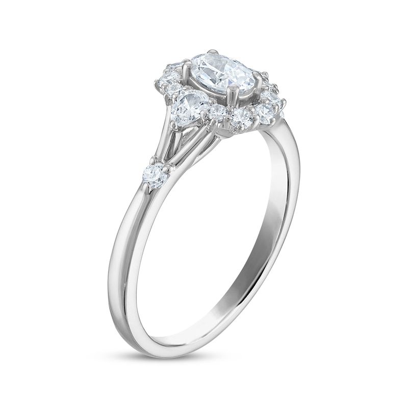 Main Image 2 of Now + Forever Oval-Cut Diamond Halo Engagement Ring 1 ct tw 14K White Gold