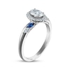 Thumbnail Image 1 of Oval-Cut Diamond & Natural Blue Sapphire Engagement Ring 3/4 ct tw 14K White Gold