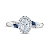 Thumbnail Image 2 of Oval-Cut Diamond & Natural Blue Sapphire Engagement Ring 3/4 ct tw 14K White Gold