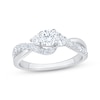 Thumbnail Image 0 of Round-Cut Diamond Three-Stone Bypass Engagement Ring 7/8 ct tw 14K White Gold