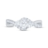 Thumbnail Image 2 of Round-Cut Diamond Three-Stone Bypass Engagement Ring 7/8 ct tw 14K White Gold