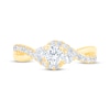 Thumbnail Image 3 of Round-Cut Diamond Three-Stone Bypass Engagement Ring 7/8 ct tw 14K Yellow Gold