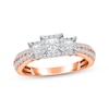 Thumbnail Image 1 of Memories, Moments, Magic Princess-Cut Diamond Three-Stone Engagement Ring 1 ct tw 10K Rose Gold