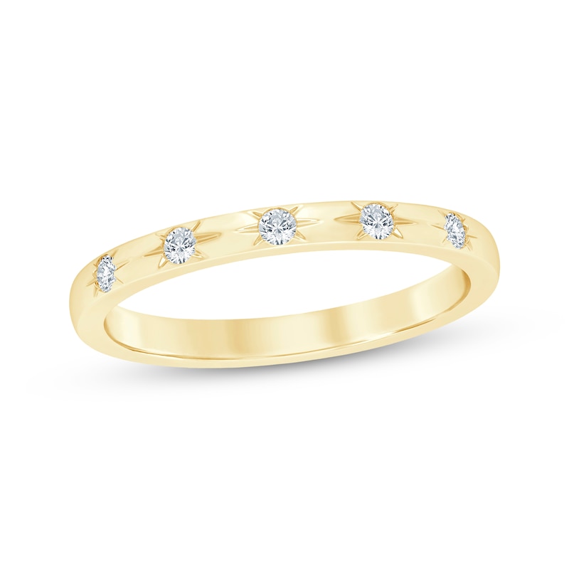 Main Image 1 of Diamond Five-Stone Anniversary Ring 1/8 ct tw 10K Yellow Gold