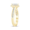 Thumbnail Image 2 of Marquise-Cut Diamond Double Halo Engagement Ring 5/8 ct tw 14K Yellow Gold