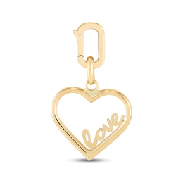 Charmed Memories Heart Outline &quot;Love&quot; Charm 10K Yellow Gold