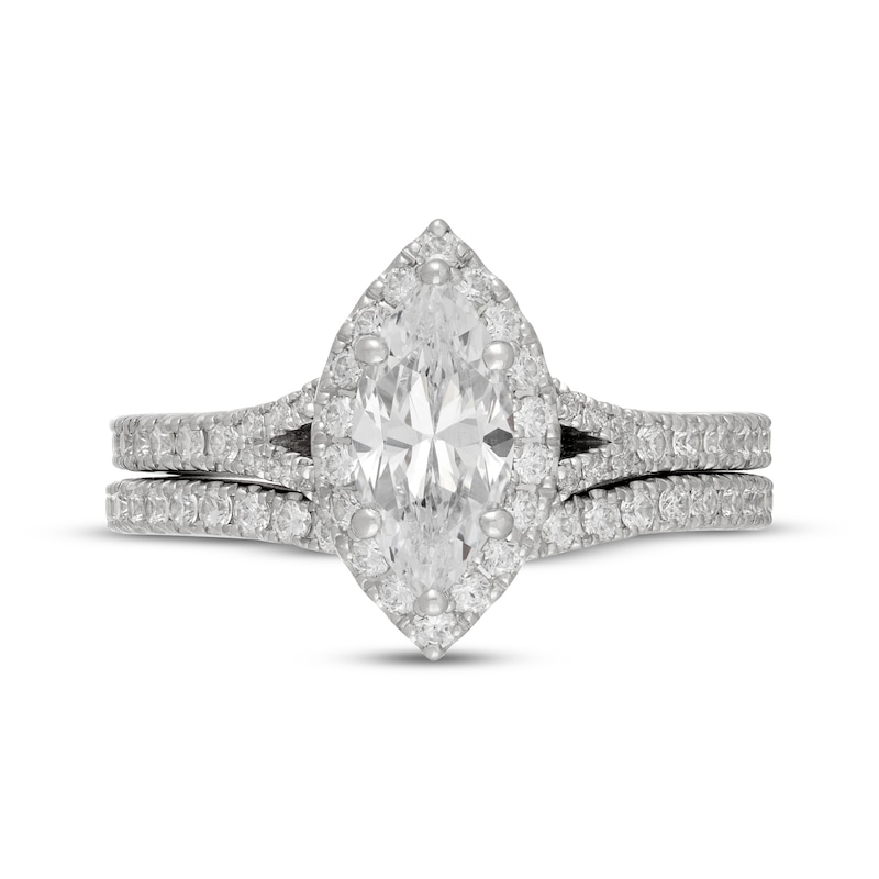 Main Image 3 of Neil Lane Marquise-Shaped Diamond Halo Bridal Set 1-5/8 ct tw 14K White Gold