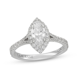 Neil Lane Marquise-Shaped Diamond Halo Engagement Ring 1-3/8 ct tw 14K White Gold