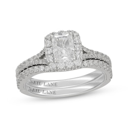 Neil Lane Radiant-Cut Diamond Bridal Set 1-3/8 ct tw 14K White Gold