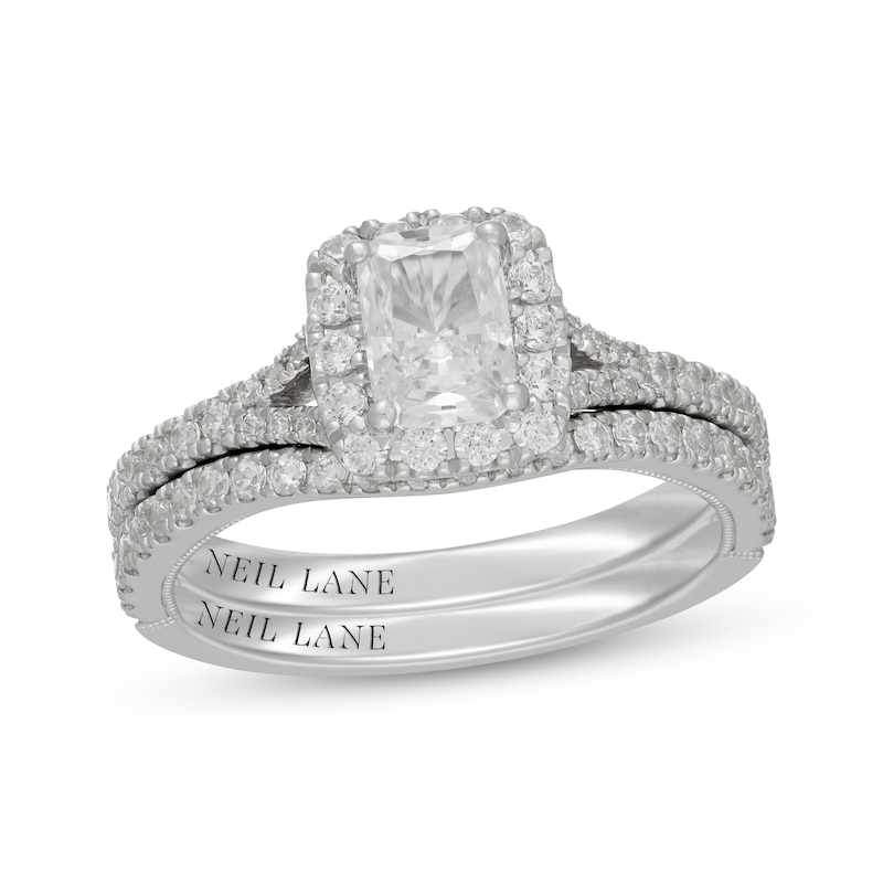 Main Image 1 of Neil Lane Radiant-Cut Diamond Bridal Set 1-3/8 ct tw 14K White Gold