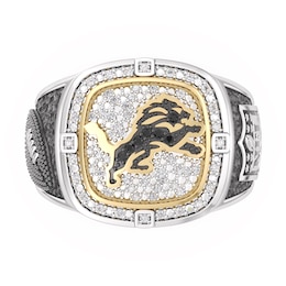 True Fans Detroit Lions Championship Ring Sterling Silver & 10K Yellow Gold Ring