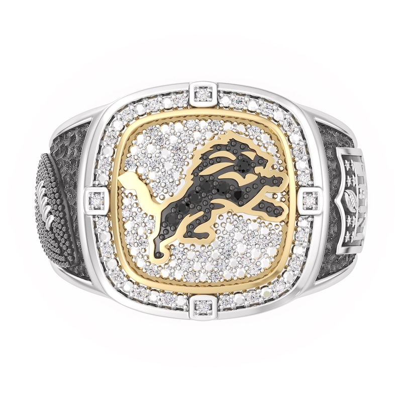 Main Image 1 of True Fans Detroit Lions Championship Ring Sterling Silver & 10K Yellow Gold Ring