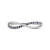 Thumbnail Image 3 of Blue Sapphire Wave Ring 1/10 ct tw Diamonds 10K White Gold