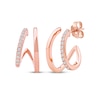 Thumbnail Image 1 of Diamond Two-Row Split J-Hoop Huggie Earrings 1/6 ct tw 10K Rose Gold