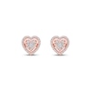 Thumbnail Image 2 of Multi-Diamond Heart Halo Stud Earrings 1/5 ct tw 10K Rose Gold