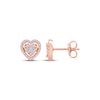 Thumbnail Image 3 of Multi-Diamond Heart Halo Stud Earrings 1/5 ct tw 10K Rose Gold