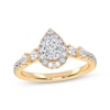 Thumbnail Image 1 of Lab-Grown Diamonds by KAY Pear-Shaped Halo Engagement Ring 3/4 ct tw 14K Yellow Gold