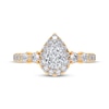 Thumbnail Image 3 of Lab-Grown Diamonds by KAY Pear-Shaped Halo Engagement Ring 3/4 ct tw 14K Yellow Gold