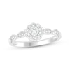 Thumbnail Image 1 of Multi-Diamond Flower Halo Promise Ring 1/5 ct tw Sterling Silver