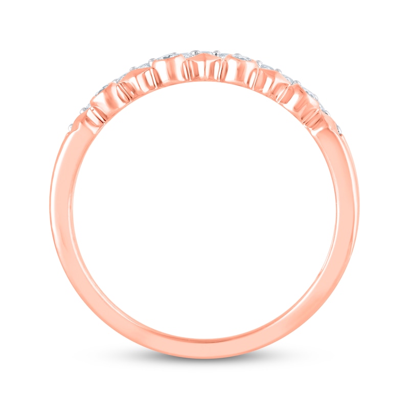 Main Image 2 of Diamond Two-Row Faux Stack Anniversary Ring 1/5 ct tw 14K Rose Gold