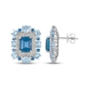 Thumbnail Image 3 of Le Vian Blue Topaz & Sapphire Earrings 1/2 ct tw Diamonds 14K Vanilla Gold