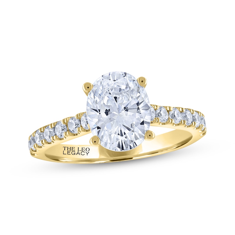 Main Image 1 of THE LEO Legacy Lab-Grown Diamond Oval-Cut Engagement Ring 2-1/2 ct tw 14K Yellow Gold