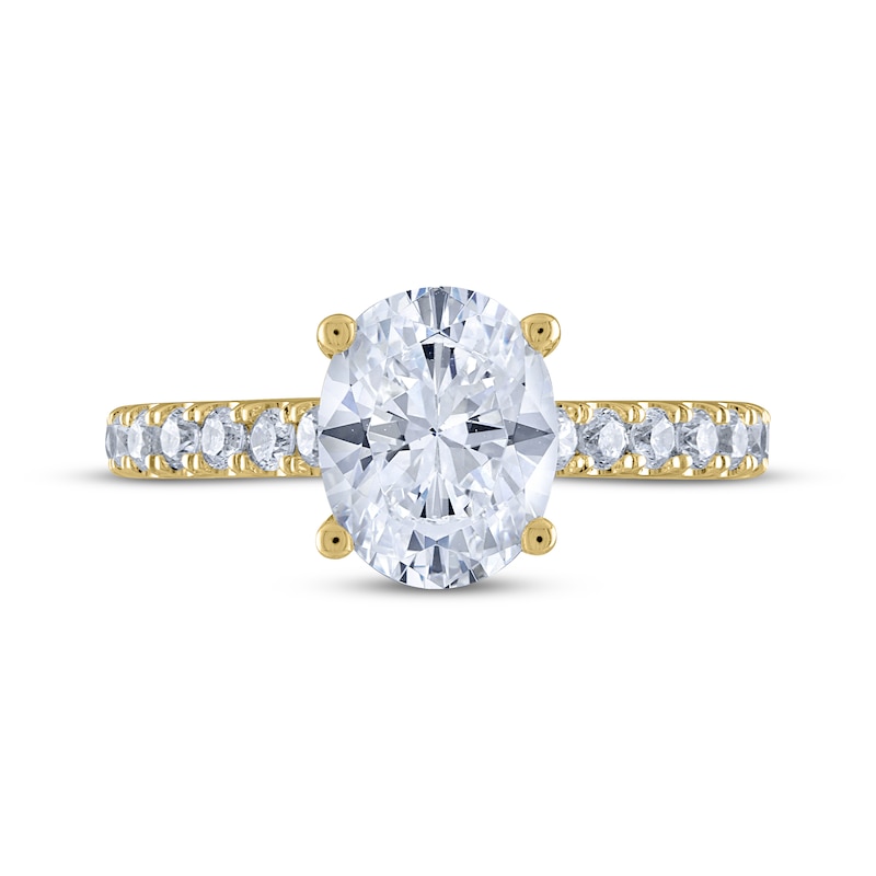 Main Image 3 of THE LEO Legacy Lab-Grown Diamond Oval-Cut Engagement Ring 2-1/2 ct tw 14K Yellow Gold