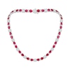 Thumbnail Image 1 of Pear-Shaped Lab-Created Ruby & White Lab-Created Sapphire Necklace Sterling Silver 18&quot;