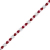 Thumbnail Image 2 of Pear-Shaped Lab-Created Ruby & White Lab-Created Sapphire Necklace Sterling Silver 18&quot;